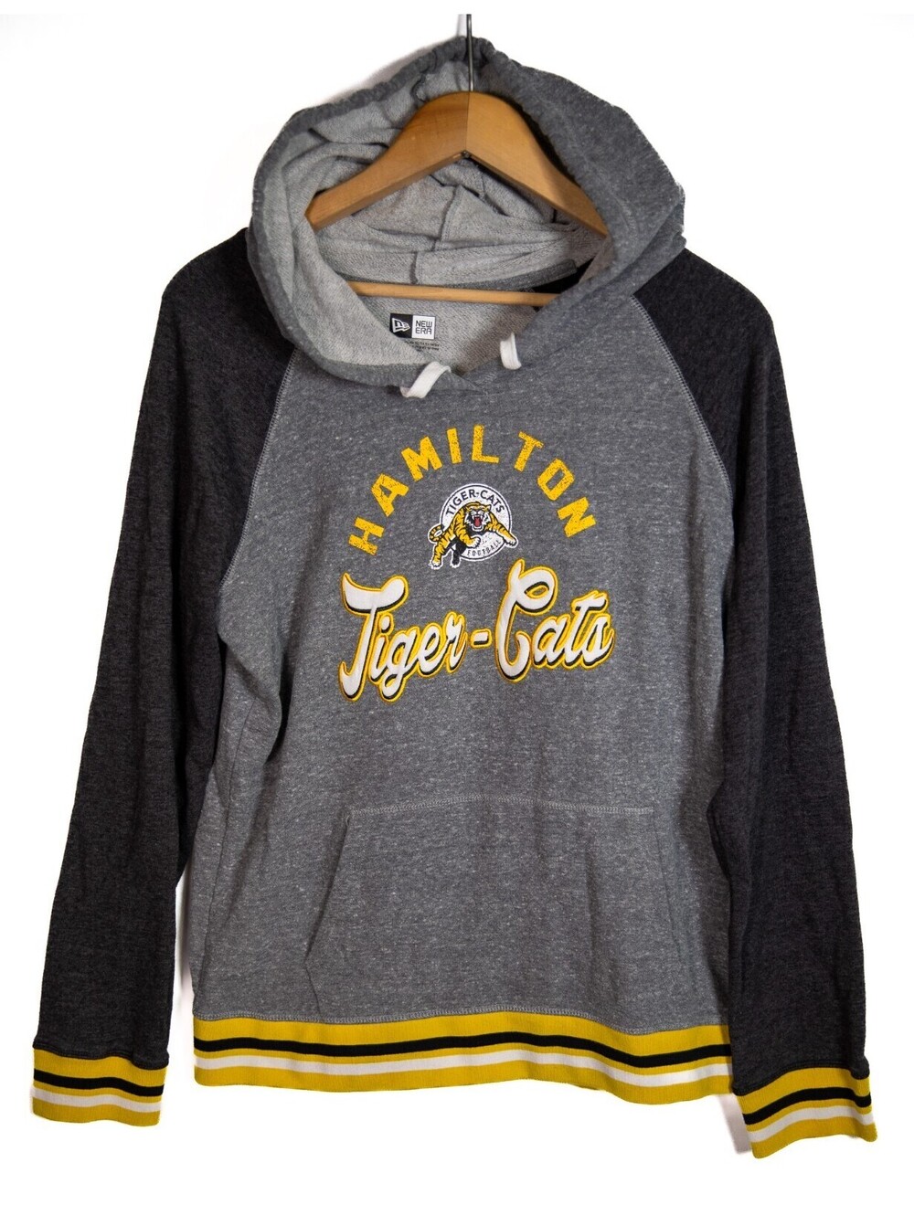 Hamilton Tiger Cats CFL Football New Era Y2K Grey Hoodie Sweater - Men's L